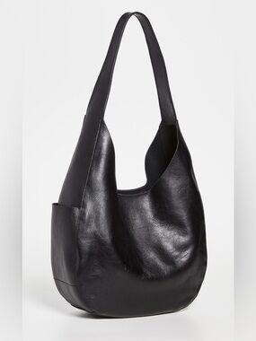 Madewell Black Leather Shoulder Hobo Bag